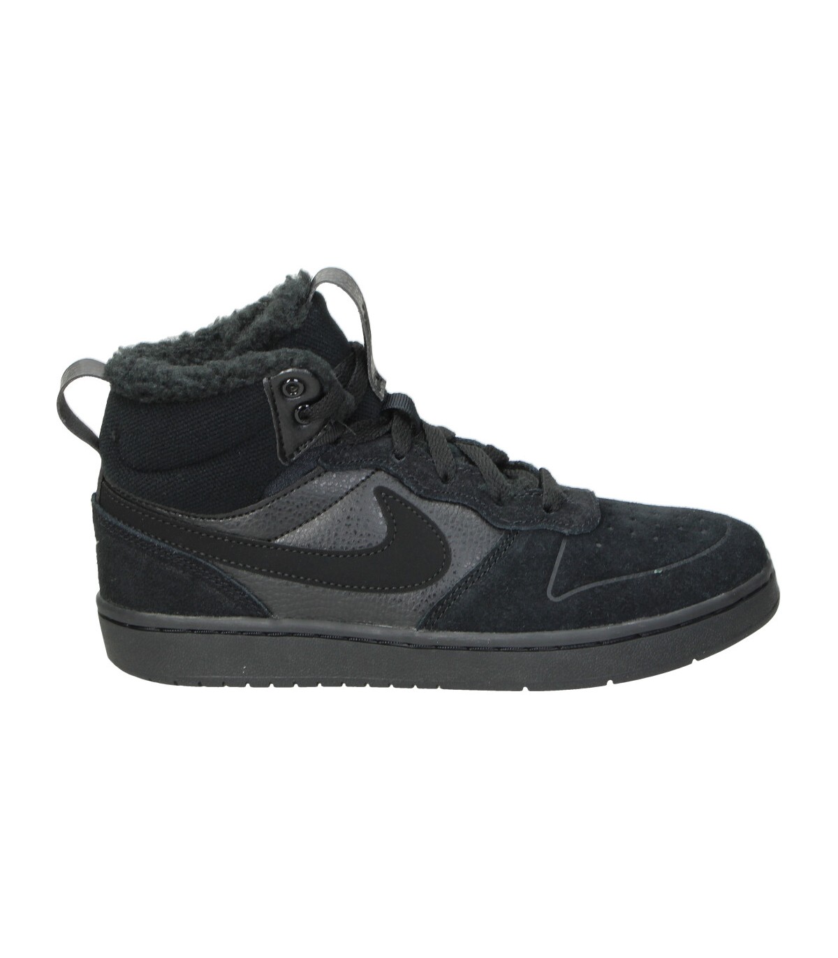 Zapatillas negras para niño Nike Court Borough Mid 2 MEGACALZADO